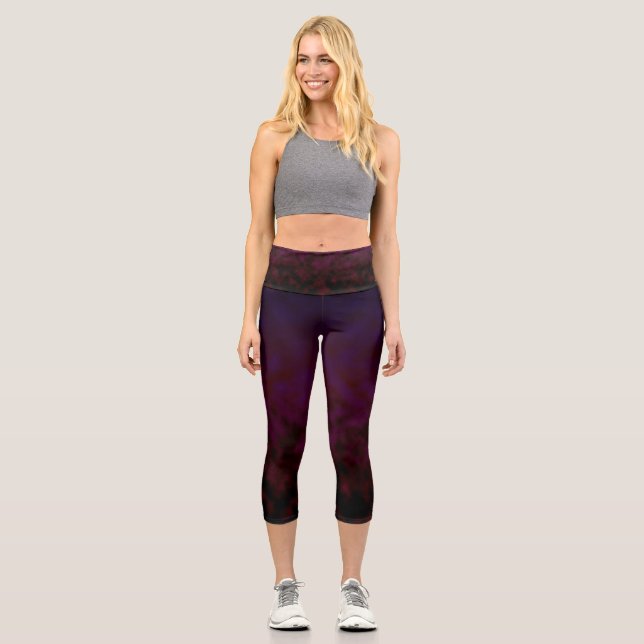 Nocturne Bloom Capri Leggings (Front)