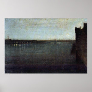 Nocturne In Grey And Gold Westminster Bridge By Wh Poster