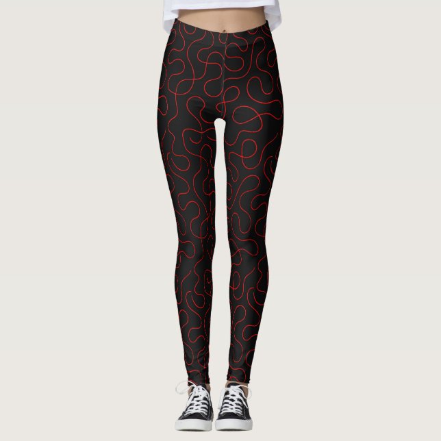 Nocturne Tangle Red Leggings (Front)