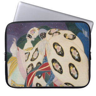 NOCTURNE WITH MASKS / Art Deco Venetian Masquerade Laptop Sleeve