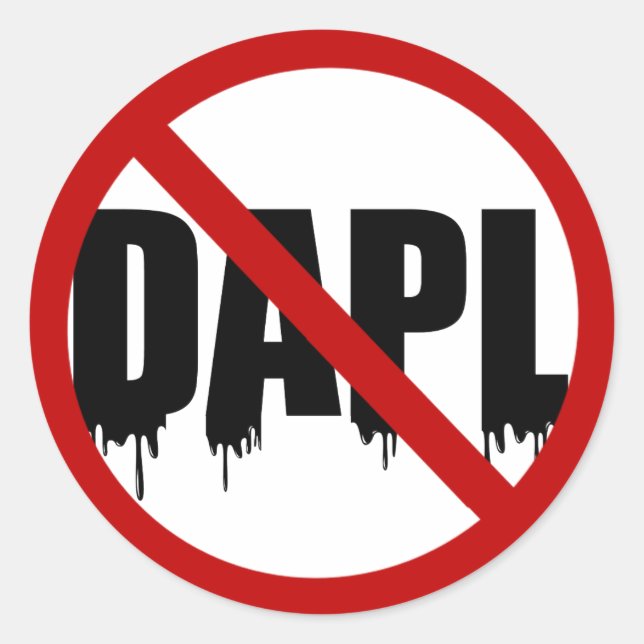 #NoDAPL Classic Round Sticker (Front)