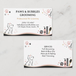 Ñodern Pet Grooming Personalised Business Card 