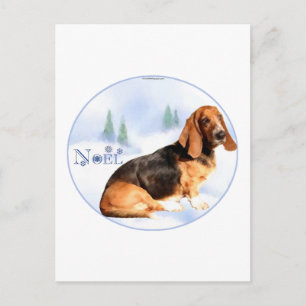 Noel Basset Hound Postcard