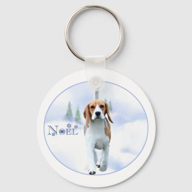 Noel Beagle Keychain (Front)