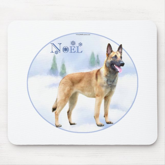 Noel Belgian Malinois Mouse Pad (Front)