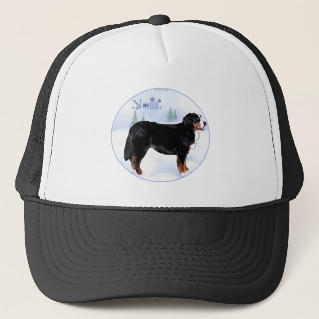 Noel Bernese Mountain Dog Trucker Hat (Front)