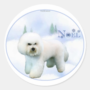Noel Bichon Frise - Customised Classic Round Sticker