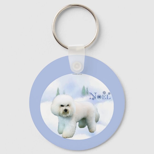 Noel Bichon Frise - Customised Key Ring (Front)