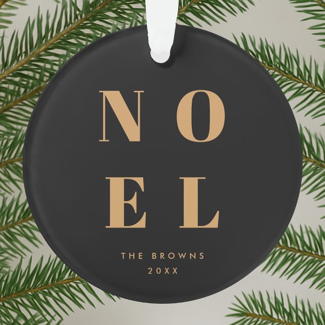 Noel Black and Gold | Trendy Stylish Christmas Ornament (Creator Uploaded)