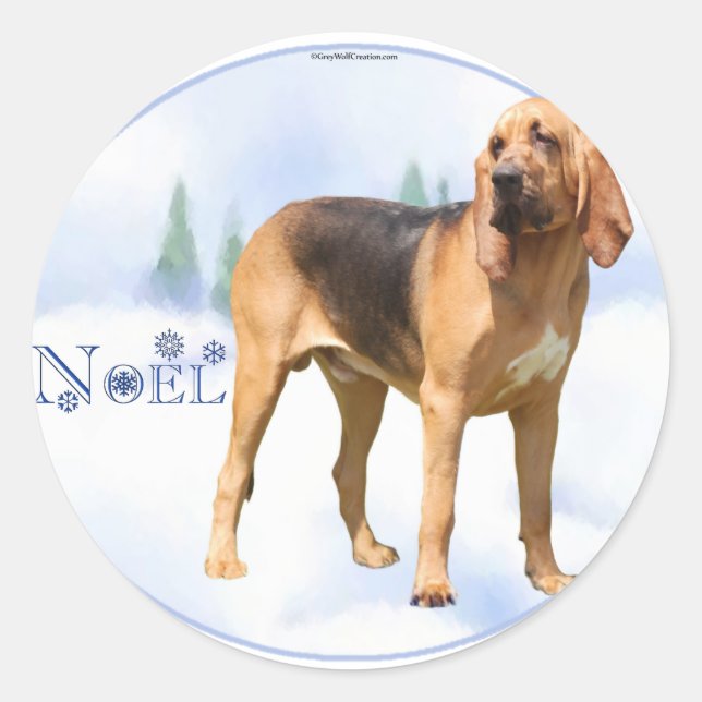 Noel Bloodhound Classic Round Sticker (Front)