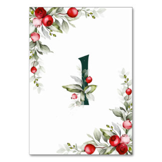 Noel Botanical Table 1 Wedding Table Number