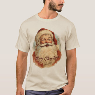 Noel by the Hearth — Vintage Santa Holiday Card T-Shirt