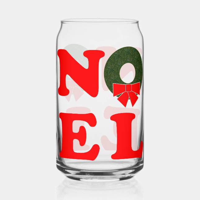 NOEL Christmas  Can Glass (Back)