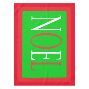 NOEL CHRISTMAS DESIGN RED AND GREEN WHITE DESIGN TABLECLOTH