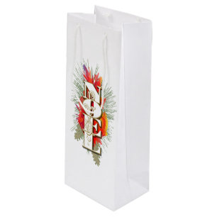 Noel Christmas Greeting Wine Gift Bag