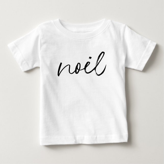 Noel Christmas Handlettering Minimal Elegant  Baby T-Shirt (Front)