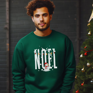 Noel Christmas Quote Snowman White Typography  Sweatshirt