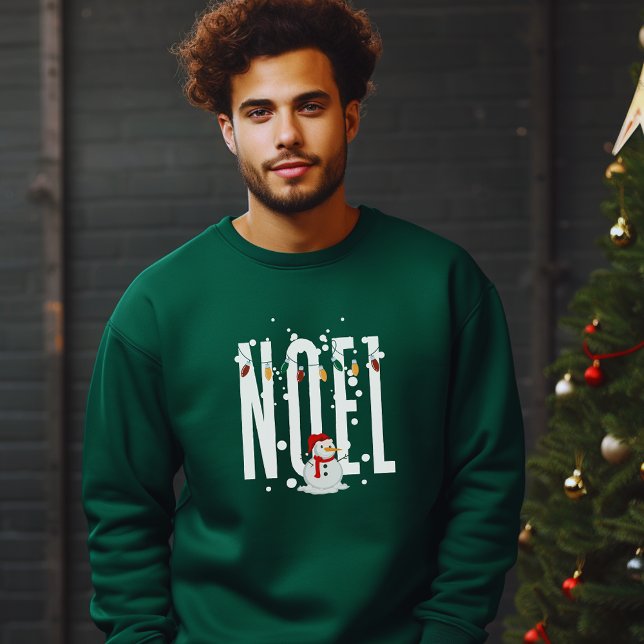 Noel Christmas Quote Snowman White Typography  Sweatshirt (Creator Uploaded)