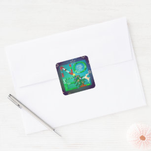Noel Christmas Square Sticker