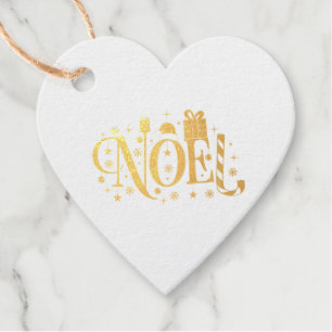 Noel Christmas Text Foil Favour Tags