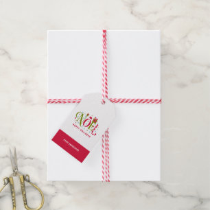 Noel colorful and fun typography resign gift tags