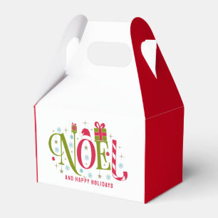 Noel colourful and fun typography resign favour box