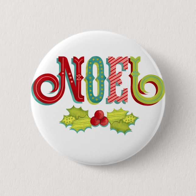 Noel Colourful Christmas 6 Cm Round Badge (Front)