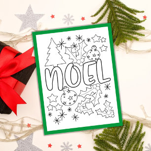Noel Colouring Page Christmas Activity Card