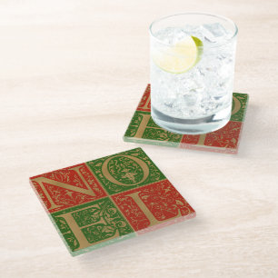 Noel Decorative Holiday Glass Coaster