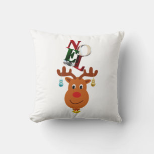 Noel Deer Bells Bauble Rudolf Snowflakes Christmas Cushion