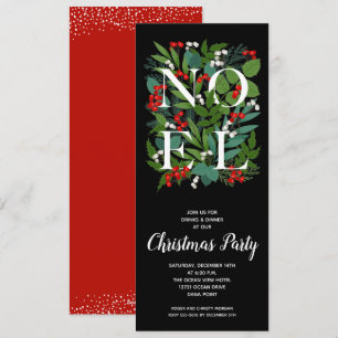 NOEL Elegant Greenery Holiday Invitation