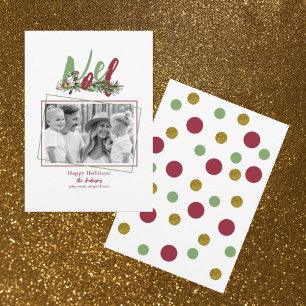 Noel Family B/W Photo  Holiday Card