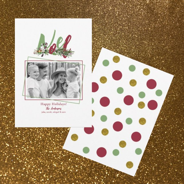 Noel Family B/W Photo  Holiday Card (Creator Uploaded)