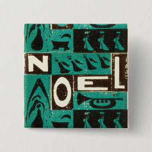 Noel Green 15 Cm Square Badge