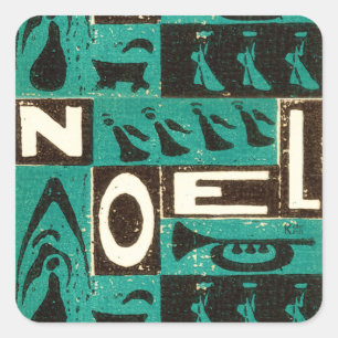 Noel Green Square Sticker