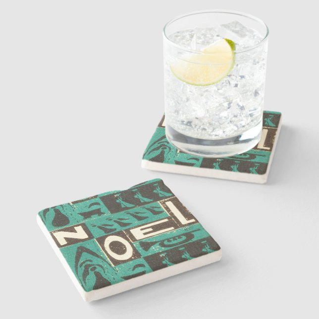 Noel Green Stone Coaster (Side)