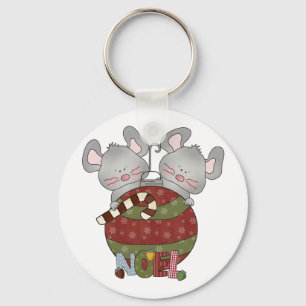 Noel Mice Holiday T-shirts and Gifts Key Ring