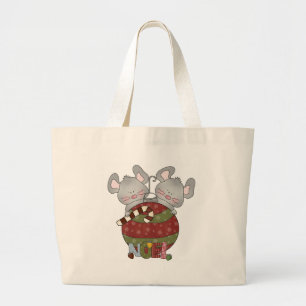 Noel Mice Holiday T-shirts and Gifts Large Tote Bag