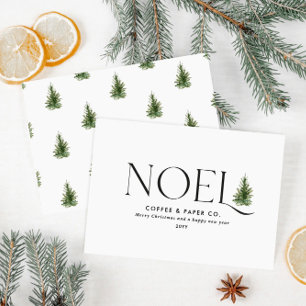 Noel modern typography business Christmas Holiday Card