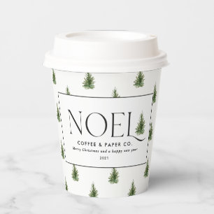Noel modern typography business Christmas Holiday  Paper Cups