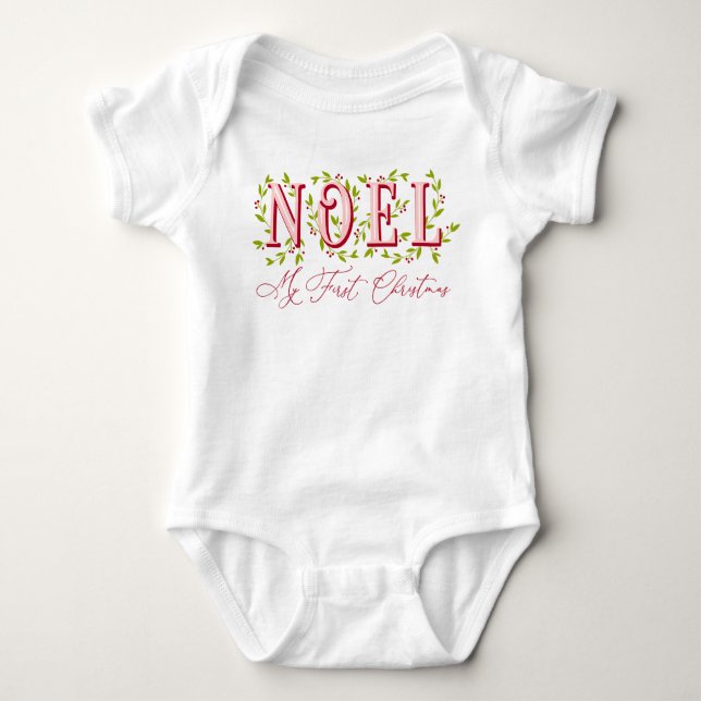 NOEL:  My First Christmas - Editable Colours Baby Bodysuit (Front)