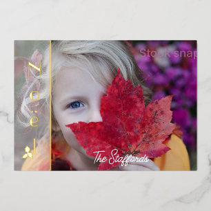 Noel Opaque Foil Holiday Card