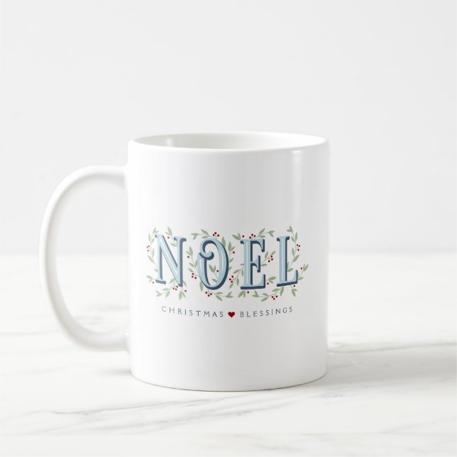 Noel Personalised Christmas Coffee Mug (Left)