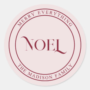 Noel Playful Vintage Christmas Classic Round Sticker