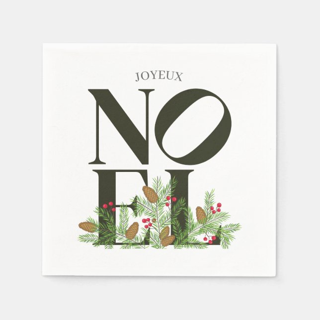 NOEL Pop Letter Art Inspired Christmas Napkin (Front)