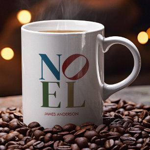 NOEL Pop Letter Art Inspired Holiday Coffee Mug