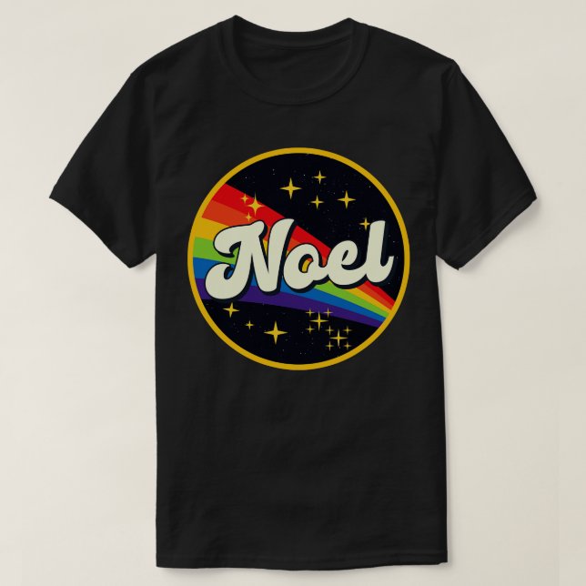 Noel Rainbow In Space Vintage Style T-Shirt (Design Front)