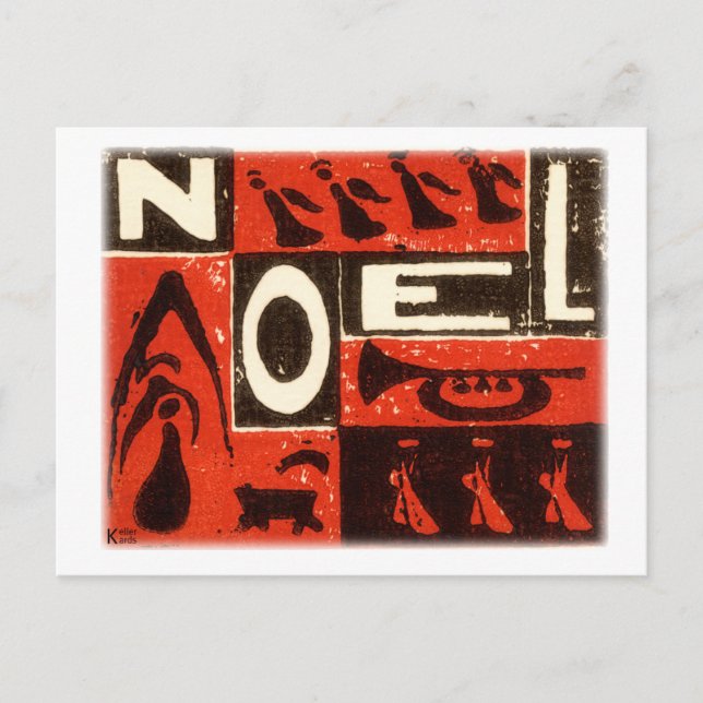 Noel Red Holiday Postcard (Front)