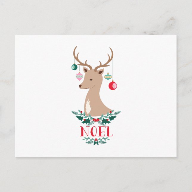 Noel Reindeer Postcard (Front)
