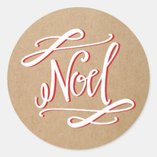 Noel Rustic Vintage Holiday Sticker